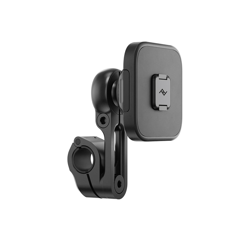 Peak Design Mobile Motorcycle Mirror/GPS Phone Mount, Non-Charging, SlimLink Mounting, Rigid Arm, Fits Mirror Stems or Accessory Bars (22-28.5mm Diameter), Vibration Isolator, Motorcycle Phone Mount