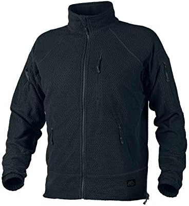 Helikon Men's Alpha Tactical Jacket Grid Fleece Black Size XXL at