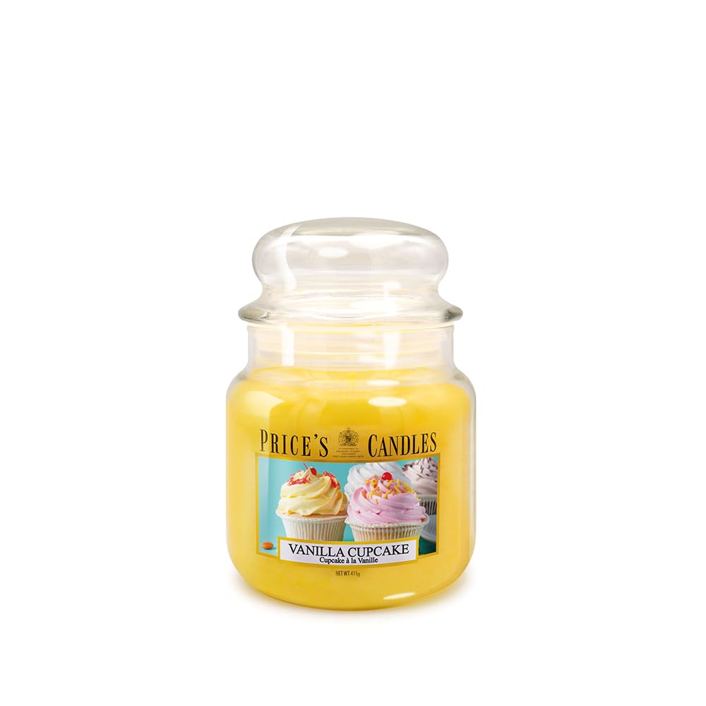 Price's - Vanilla Cupcake Medium Jar Candle - Sweet, Delicious, Quality Fragrance - Long Lasting Scent - Up to 90 Hour Burn Time — image 1
