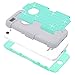 iPhone 5C Case,HKW Bling Rhinestone 3 in 1 Armor Shockproof Diamond Protective Back Case Cover for Apple iPhone 5C with Stylus Pen (Mint Green/Grey) (MA1588)