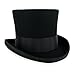 Hats in the Belfry John Bull Theater-Quality Mens100% Wool Felt Top Hat in Black Medium