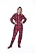 BIG FEET PAJAMA CO. Plaid Cotton Flannel Adult Footie Pajamas Onesie Men and Women Red Black
