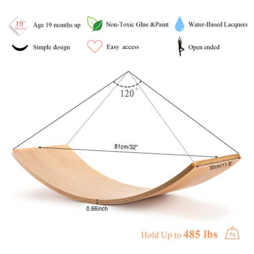 FUNNY SUPPLY Wooden Balance Board Wobble Board Preschool Learning Kid