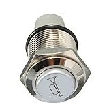 Ninth-City 16mm Momentary Metal Blue LED Lighted Power Push Button Waterproof Speaker Horn Switch 12V