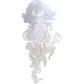 Novelty Ocean Jellyfish Hair Clips,Cellulose Acetate Hair Clips,Big Claw Clips for Girl,Hair Accessories,White