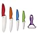 ZenWare 6 Piece Multi Color Ceramic Cutlery Kitchen Knives with Fruit Peeler and Knife Stand