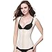 WONDER-BEAUTY Women's Fat Burner Nude Latex Trainer Vest 3 Row Hook Underbust Cincher