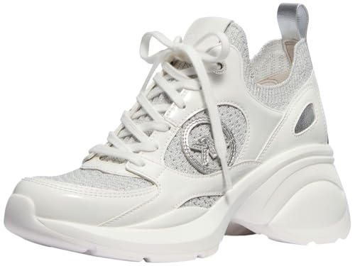 Michael Kors Women’s Zuma Knit Trainer, Silver, 9