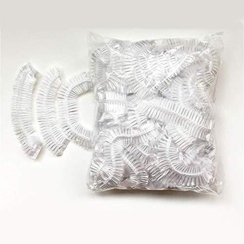 100 PCS Clear Disposable Plastic Shower Caps Large Elastic Thick Bath Cap For Women Spa,Home Use,Hotel and Hair Salon,Pack of 100 Individually Wrapped