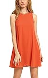 Merryfun Women's Casual Sleeveless Loose Chiffon Mini Dress Top