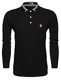 Coofandy Men's Long Sleeve Polo Shirts Casual Slim Fit Pullover With Collar