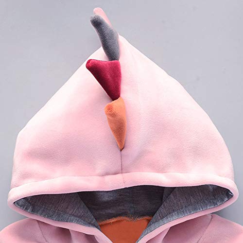Sharemen Baby Boy Girl Long Sleeve Hoodie Tops Sweatsuit Pants Headband Outfit Set (2-3Years, Pink 2) - Thumbnail 2