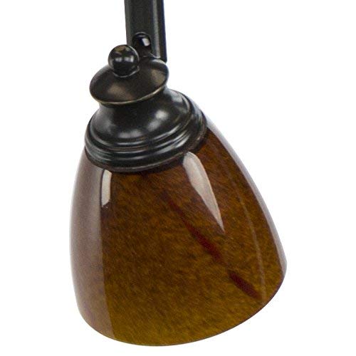 Direct-Lighting 3 Lights Adjustable Track Lighting Kit - Dark Bronze Finish - Amber Glass Track Heads - GU10 Bulbs Included. D268-23C-DB-AMS (Renewed)