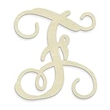 UNFINISHEDWOODCO Single Vine Unfinished Monogram F Decorative Letter, 13-Inch