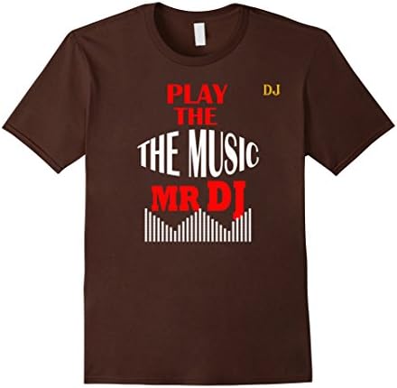 Mens Play The Music Mr DJ-Clubbing-selector Spin-DJ T Shirt XL Brown