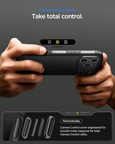 Spigen Tough Armor T MagFit designed for iPhone 17 Pro Max case cover [MagSafe compatible] with [Capacitive Camera Control Button] and Kickstand - Black