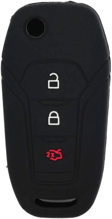 BROVACS Silicone Cover Protector Case Skin Jacket fit for FORD 3 Button Flip Remote Key Fob CV4709 Black