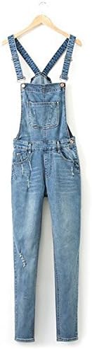 Liu Shi Ping Women Jeans Blue Overall Scartched Mujer Ripped High Waist Pleated Jeans Demin Capri Trousers