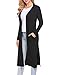 Locryz Women Loose Long Maxi Flowy Cardigan With Slits Plus Size (XXL,Black)