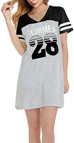 Short Sleeve Nightgown / Sleep Dress for Women / Sleepwear Black-28 3X-Large