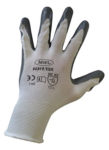 JBM 51633 - a Pair of Work Gloves - Reinforced Nitrile - Size 8