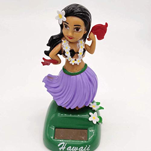 DZWYC Solar Hula Girl Dashboard Doll Hawaiian Bobbleheads for Car Toy