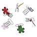 10Pcs Mini Plum Shape Suspender Pacifier Braces Clip Holder for Baby Decorative Metal Pacifier Clip Holder Multi-Color