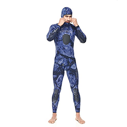 SEAC Makira Makaira 2 mm Camo Spearfishing Wetsuits for Man Two-Pieces Design Premium Yamamoto Neoprene with Super Stretch Armpit for Freediving, Multicolour (Camouflage), XL