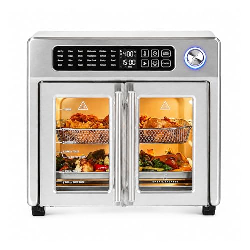 Emeril Lagasse 26QT Horno tostador y freidora de aire multifunción con puerta francesa