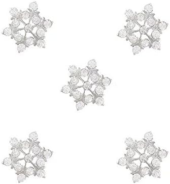 enForten 10pcs Alloy Crystal Rinestone Silver Snowflake Nail Art Tips Glitters Acrylic DIY Decoration Christmas X'mas Gift