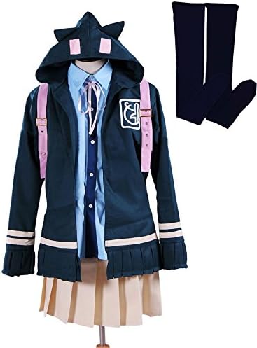 Cosnew Halloween Nanami Chiaki Dress Pink Cat Bags Stockings Uniform Costume-Made