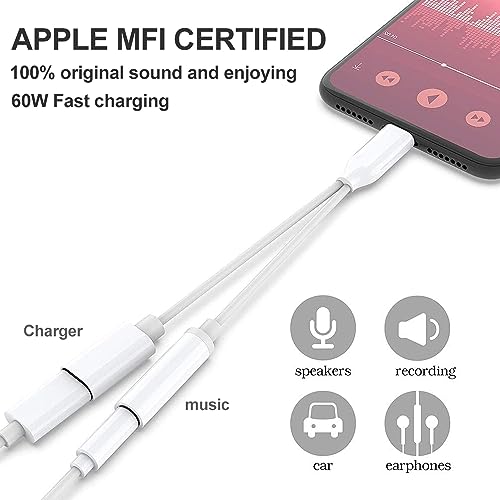 Headphone Adapter for iPhone, [Apple MFi Certified] in