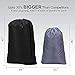 HOMEST 2 Pack Large Nylon Laundry Bag, Machine Washable Large Dirty Clothes Organizer, Easy Fit a Laundry Hamper or Basket, Can Carry Up to 4 Loads of Laundry, Black