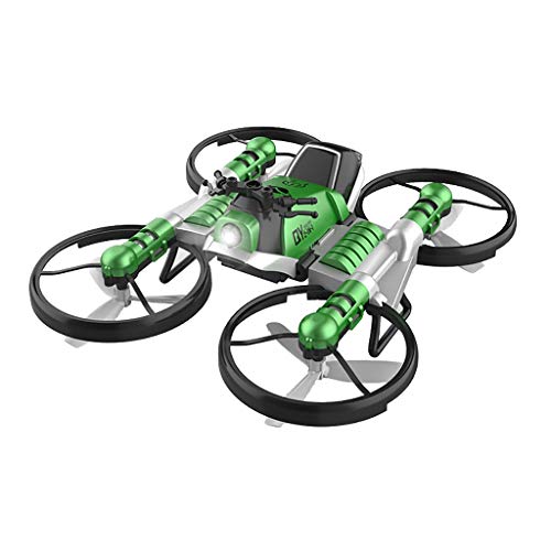 Lucoo Toy RC Car,Remote Control Car,Unique Helicopter 2-in-1 Folding Double Mode WiFi FPV Drone with HD Camera, Transforming Motorcycle Multi-Function Vehicles Motorcycle Drone Quadcopter (Green) - Thumbnail 2