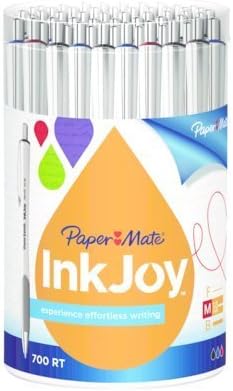 Paper Mate InkJoy 700 RT Ballpoint Retractable Pens, Medium Point, White Barrel/Assorted Ink Colors, 36/Pack