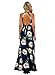 FFLMYUHULIU Women's Halter Floral Sleeveless Long Maxi Dress, C2602-Navy, Medium