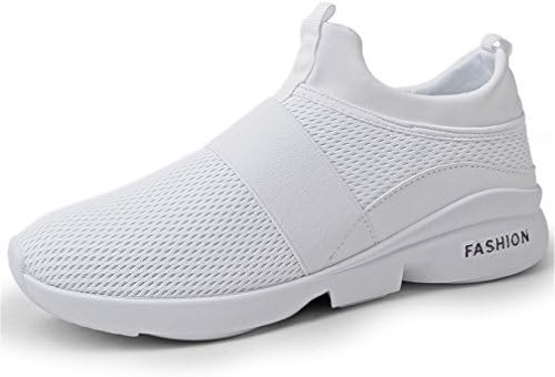 UTENAG Men's Athletic Running Shoes Sports Walking Fitness Casual Mesh Lightweight Breathable Fashion Sneakers 11 D(M) US/EU 45 B White