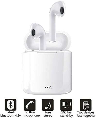 Wireless Bluetooth Headphones, Mini In-Ear Headsets,Earbuds Stereo Earphones Hands Free Noise Cancelling for iPhone X 8 8plus 7 7plus 6S Samsung IOS Android SmartPhones