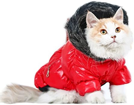 PLS Pet Skiing Jacket for Pets, Jacket for Dogs, Jacket for Cat, Winter Dog Coat, Red, Medium, Dog Costume, Cat Costume, Protects from Cold Weather, Luxurious and, Halloween Sale