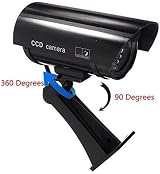 BW 2pcs 1100B Fake CCTV Security Camera Imitation with Flashing Light Black view 5