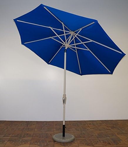 Shade Trends UM9-AS-102 9 x 8 ft. Rib Premium Market Umbrella - Aspen Frame, Pacific Blue Canopy