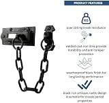 UAP Cast Iron Sliding Door Chain Security Latch Black Rustic Finish 220mm view 3