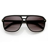 zeroUV - Square Flat Top Rubber Finish Matte Aviator Sunglasses