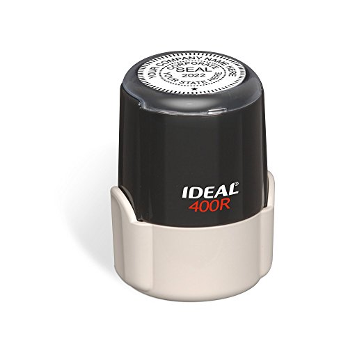 Corporate Seal Stamp, Ideal 400R, Round 15/8" Impression, Black Body