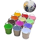 Dproptel All-in-1 Mini Metal Bucket Candy Favours Box Pail Wedding Party Gift/Serving Bucket, Chip Bucket, Condiment Packet Holder, Ash Tray Bucket (Multicolor)