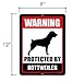 Honey Dew Gifts, Warning Protected By Rottweiler, Beware of Dog Aluminum Sign, 9 Inch by 12 Inch, Property Sign, HDG-1063