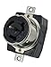Leviton CS8169 50 Amp, 3PY, 480 Volt AC, Black and White Locking Flush Mount Receptacle, Industrial Grade, Grounding, California-Style, Black