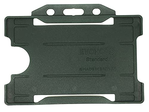 Identity-Plus: Black Rigid Open Faced Landscape ID Card Badge Pass Holder (100)