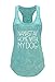Tough Cookie Clothing Tank Top – Women’s Workout Yoga Burnout Racerback Sleeveless Namastay at Home with My Dog Print T Shirt Mint M
