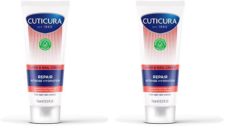 CUTICURA Repair Hand & Nail Cream 75ml, Intense Hydration, Softening, Protect Damaged Skin, Stronger Nails (Pack of 2)